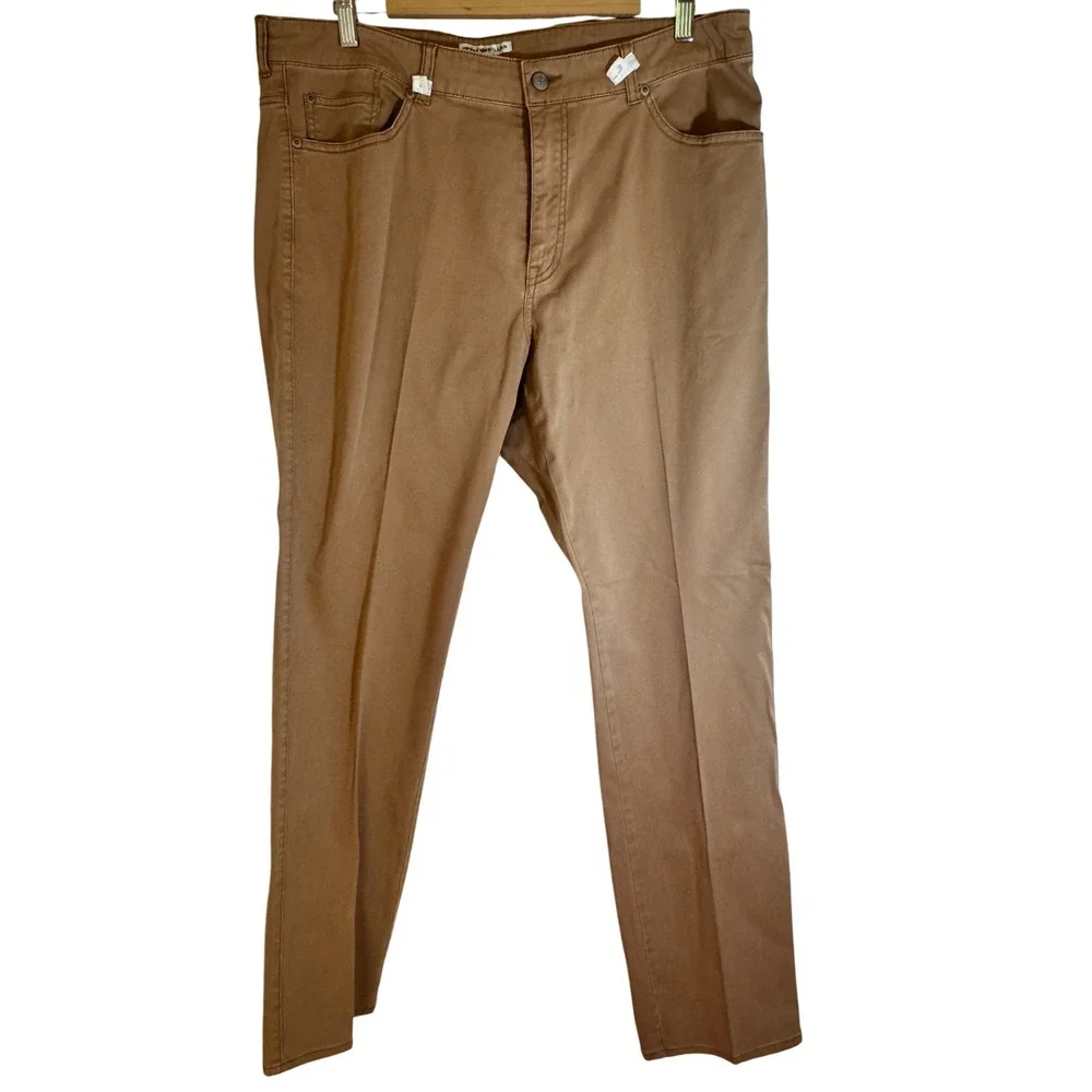Peter Millar Men's Tan Sateen Stretch Five-Pocket‎ Pant Size 38